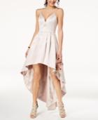 Sequin Hearts Juniors' Mesh-back High-low Gown