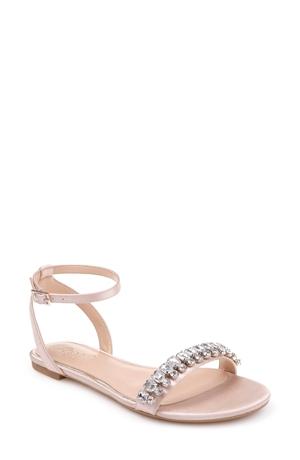 Jewel Badgley Mischka Dalinda Flat Evening Sandals Women's Shoes
