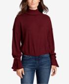 William Rast Juniors' Elle Thermal Tied Turtleneck Top