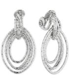 Anne Klein Multi-hoop Navette Clip-on Drop Earrings