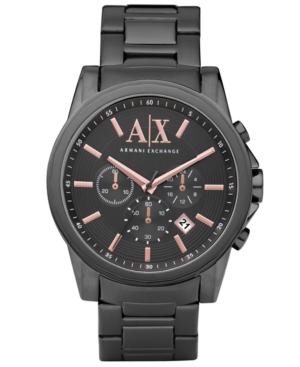 Ax Armani Exchange Watch, Men's Chronograph Gray Plated Stainless Steel Bracelet 50mm Ax2086