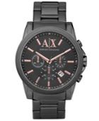 Ax Armani Exchange Watch, Men's Chronograph Gray Plated Stainless Steel Bracelet 50mm Ax2086