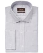 Tasso Elba Non-iron Ice Grey Mini Check French Cuff Dress Shirt, Only At Macy's