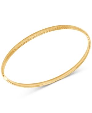 Hammered-look Bangle Bracelet In 10k Gold