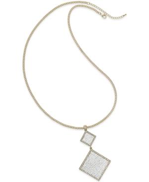Thalia Sodi Gold-tone And White Mesh Crystal Accent Necklace
