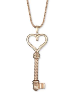 Heart Key Pendant Necklace In 14k Gold Over Sterling Silver, 18 + 2 Extender