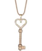 Heart Key Pendant Necklace In 14k Gold Over Sterling Silver, 18 + 2 Extender