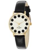 Kate Spade New York Watch, Women's Metro Black Leather Strap 34mm 1yru0107