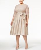 Jessica Howard Plus Size Pleated Fit & Flare Dress