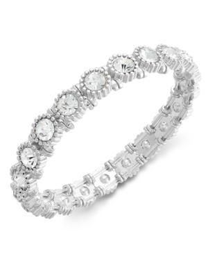 Charter Club Silver-tone Crystal Stretch Bracelet