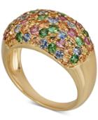 Multi-gemstone Pave Statement Ring (2-1/2 Ct. T.w.) In 14k Gold-plated Sterling Silver