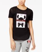 Hybrid Juniors' Disney Minnie Mesh Graphic T-shirt