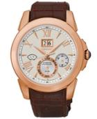 Seiko Men's Le Grand Sport Kinetic Brown Leather Strap Watch 42mm Snp068