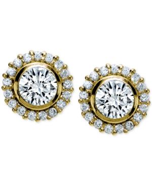 Giani Bernini Cubic Zirconia Halo Stud Earrings In 18k Gold-plated Sterling Silver, Only At Macy's