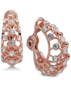 Anne Klein Crystal Openwork Clip-on Hoop Earrings