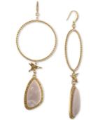 Rachel Rachel Roy Gold-tone Pave & Pink Stone Chandelier Earrings