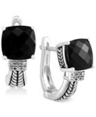 Effy Black Onyx (3-1/2 Ct. T.w.) And Diamond Accent Earrings In Sterling Silver