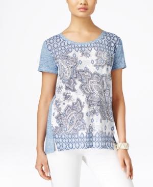 Style & Co. Paisley-print Short-sleeve Top, Only At Macy's