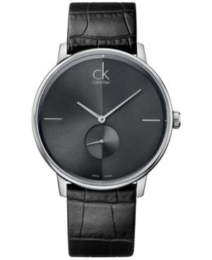 Calvin Klein Men's Swiss Accent Black Leather Strap Watch 41mm K2y211c3
