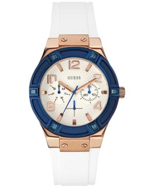 Guess Women's White Silicone Strap Watch 39mm U0564l1