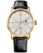Tommy Hilfiger Men's Casual Sport Black Leather Strap Watch 44mm 1791218