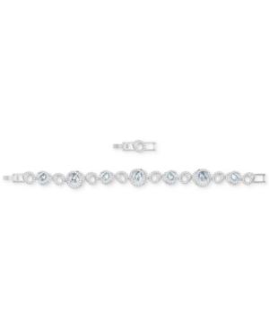 Swarovski Silver-tone Crystal & Pave Link Bracelet