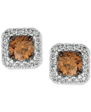 Le Vian Chocolatier Diamond (3/4 Ct. T.w.) Halo Stud Earrings In 14k White Gold