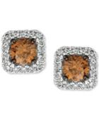 Le Vian Chocolatier Diamond (3/4 Ct. T.w.) Halo Stud Earrings In 14k White Gold
