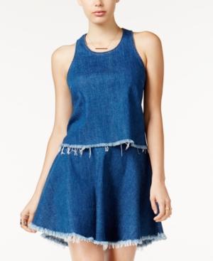 Guess Skater Frayed Denim Top