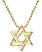 Alex Woo Star Of David Beaded Pendant Necklace In 14k Gold