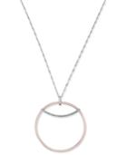 Diamond Two-tone Circle Pendant Necklace (1/8 Ct. T.w.) In 14k White And Rose Gold
