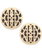 Vera Bradley Gold-tone Signature Icon Stud Earrings