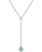 Lucky Brand Silver-tone Turquoise-look Lariat Necklace
