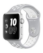 Apple Watch Nike+ 42mm Silver-tone Aluminum Case With Flat Silver-tone/white Nike Sport Band