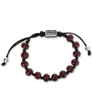 King Baby Men's Ceramic Bead Macrame Slider Bracelet In Sterling Silver