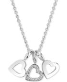 Sarah Chloe Diamond Accent Triple Heart Charm Pendant Necklace In 14k Gold-plated Sterling Silver, 16 + 2 Extender
