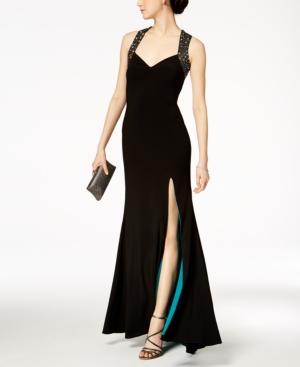 Betsy & Adam Beaded Open-back Gown