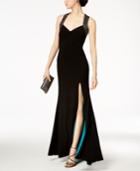 Betsy & Adam Beaded Open-back Gown