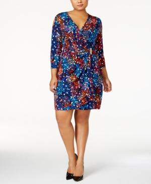 Calvin Klein Plus Size Printed Wrap Dress