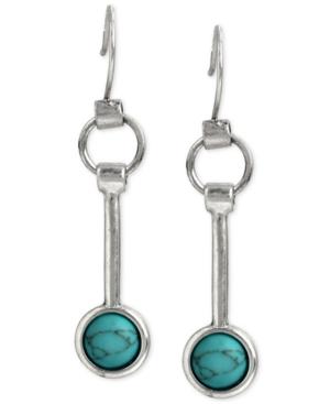 Kenneth Cole New York Silver-tone Stone Linear Drop Earrings