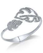 I.n.c. Silver-tone Pave Palm Leaf Bypass Bracelet, Created For Macy's
