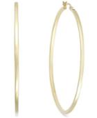 14k Gold Vermeil Earrings, Square Tube Hoop Earrings