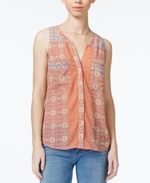 Sanctuary Collage Printed Sleeveless Blouse