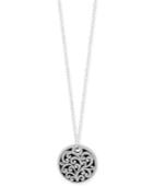Lois Hill Scroll Round 16 Pendant Necklace In Sterling Silver