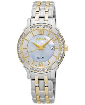 Seiko Women's Solar Sport Diamond Accent Two-tone Stainless Steel Bracelet Watch 29mm Sut278