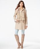 London Fog Plus Size Peacoat With Plaid Scarf