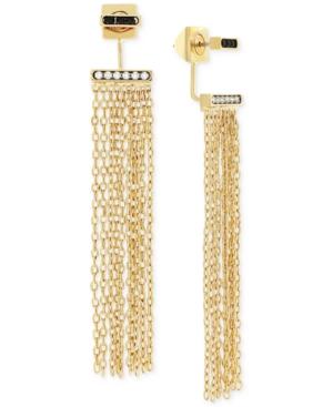 Vince Camuto Gold-tone Front And Back Fringe Earrings