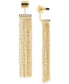 Vince Camuto Gold-tone Front And Back Fringe Earrings