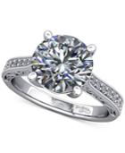 Diamond Artisan Solitaire Mount Setting With Filigree (1/6 Ct. T.w.) In 14k White Gold