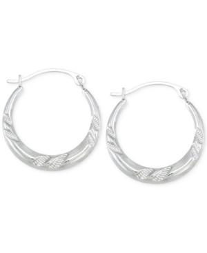 Hoop Earrings In 10k White Gold